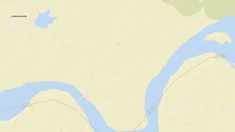 Road map of Kaddam Project Dam reservoir, Telangana, India