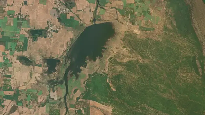 Satellite view of Kalangi Reservoir reservoir, Andhra Pradesh, India