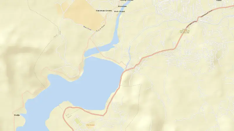 Road map of Khadakvasla reservoir, Gujarat, India