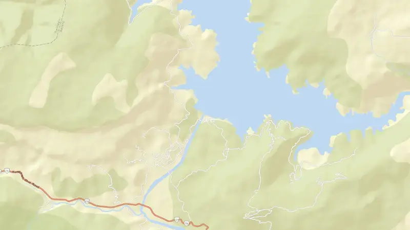 Road map of Koyana reservoir, IN, India