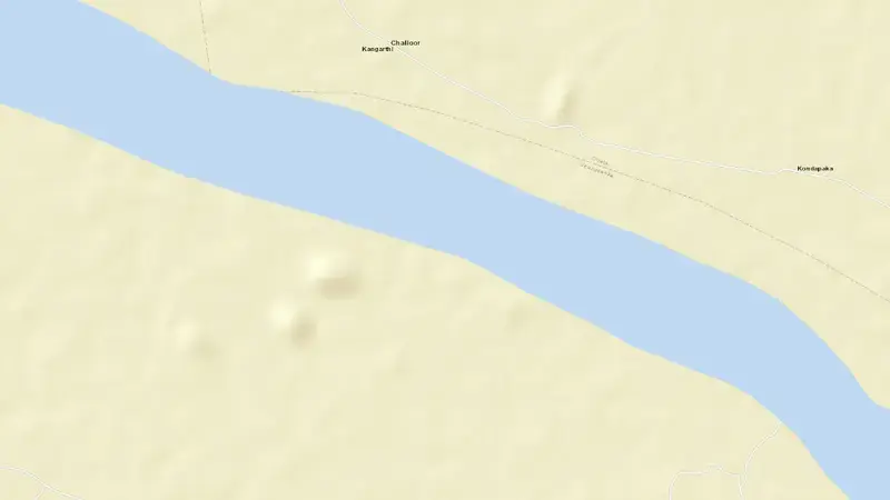 Road map of Lower Manair Dam reservoir, Telangana, India