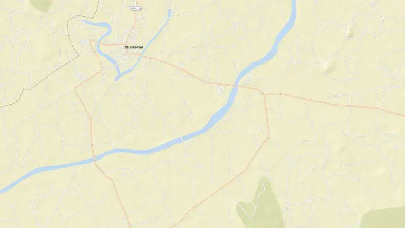 Road map of Mahi Bajaj Sagar Reservoir reservoir, Rajasthan, India