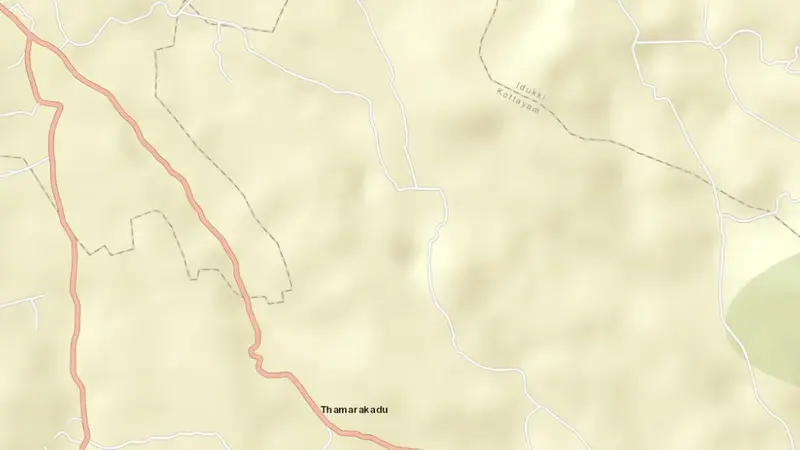 Road map of Malankara reservoir, Kerala, India