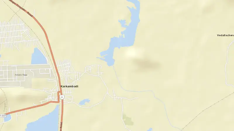 Road map of Mallimadugu reservoir, Andhra Pradesh, India