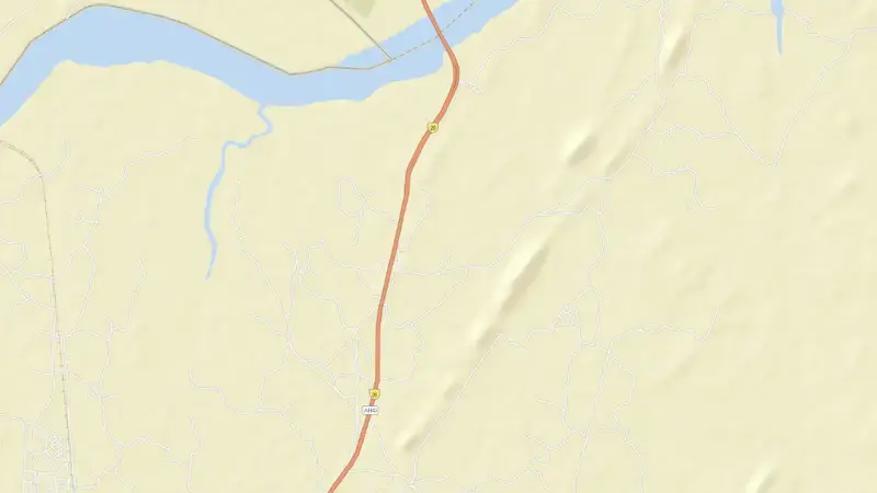 Road map of Matatila Dam reservoir, Uttar Pradesh, India