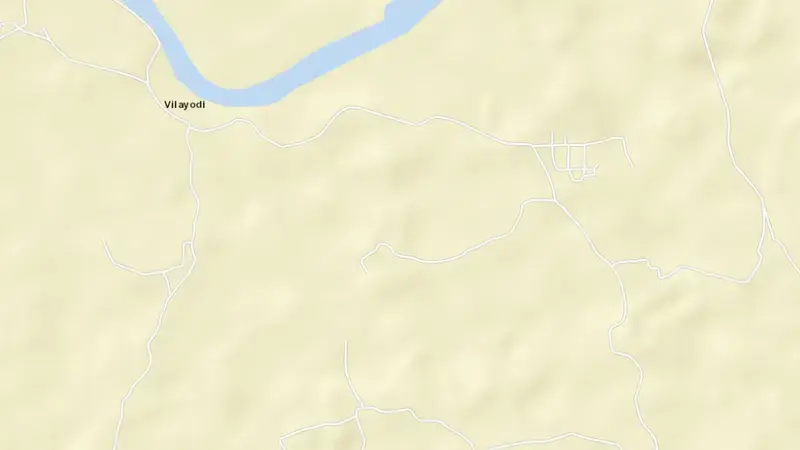 Road map of Moolathara (Regulator) reservoir, Kerala, India