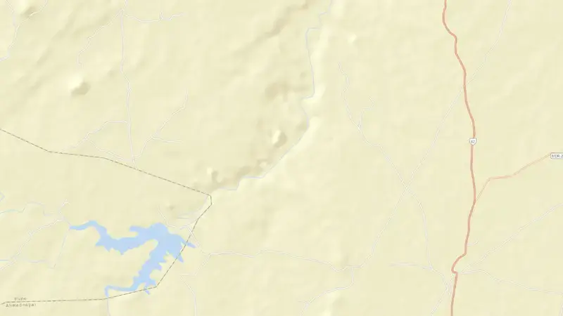 Road map of Mula Dam reservoir, Maharashtra, India