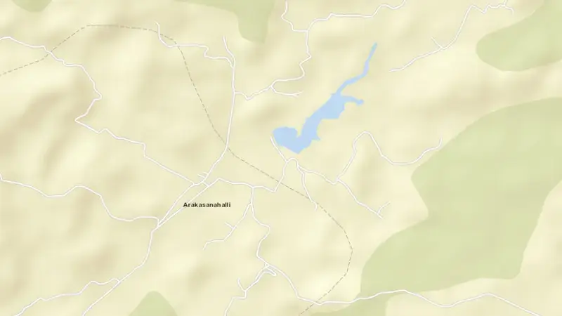 Road map of Nagavathi reservoir, Tamil Nadu, India