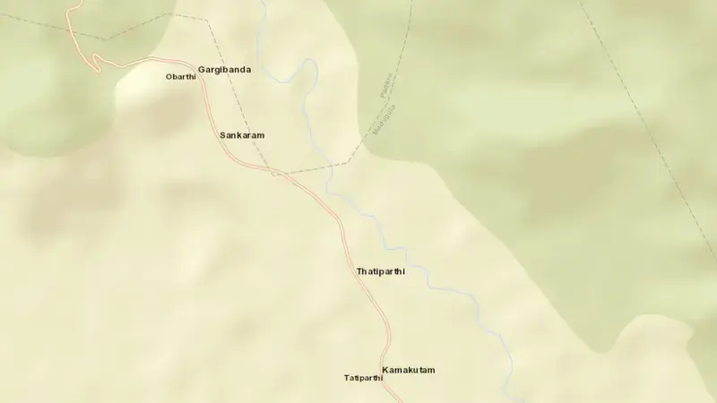 Road map of Ntr Reservoir reservoir, Andhra Pradesh, India