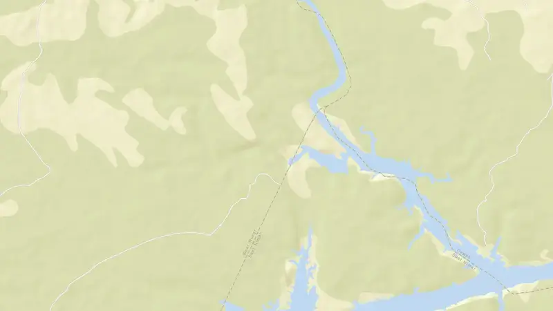 Road map of Omkareshwar Dam reservoir, Madhya Pradesh, India