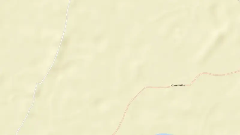 Road map of Pendekallu Reservoir reservoir, Andhra Pradesh, India