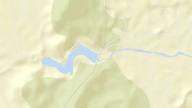 Road map of Ponnaiyar reservoir, Tamil Nadu, India