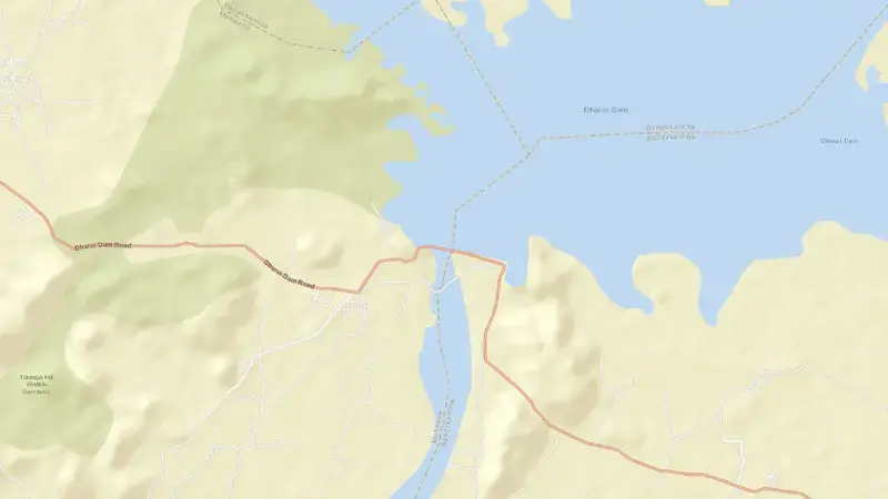 Road map of Sabarmati reservoir, IN, India