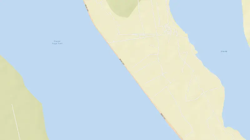 Road map of Sharda Sagar reservoir, Uttar Pradesh, India