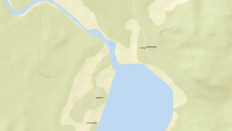 Road map of Sikasar reservoir, IN, India