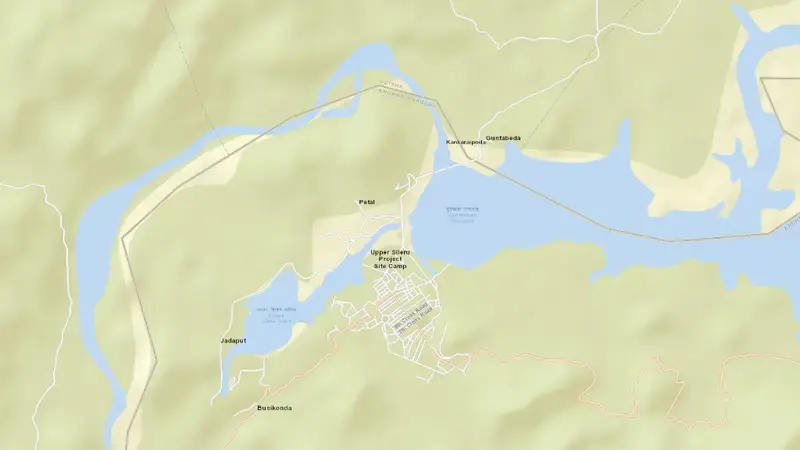 Road map of Sileru (Guntawada) Reservoir reservoir, Andhra Pradesh, India