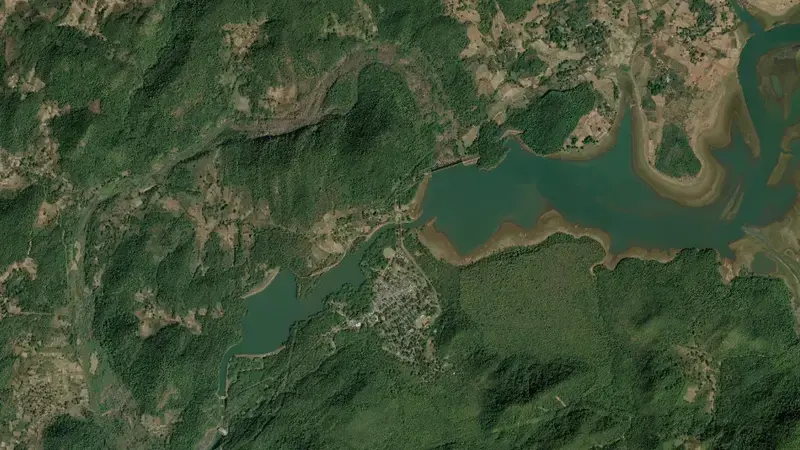 Satellite view of Sileru (Guntawada) Reservoir reservoir, Andhra Pradesh, India