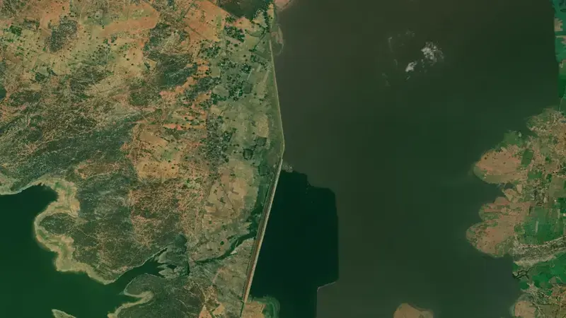 Satellite view of Sirsi reservoir, Uttar Pradesh, India