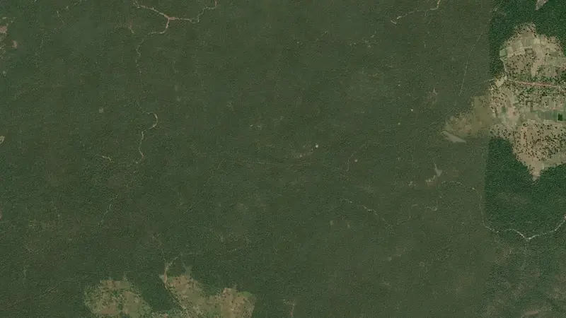 Satellite view of Sondur Dam reservoir, Chhattisgarh, India