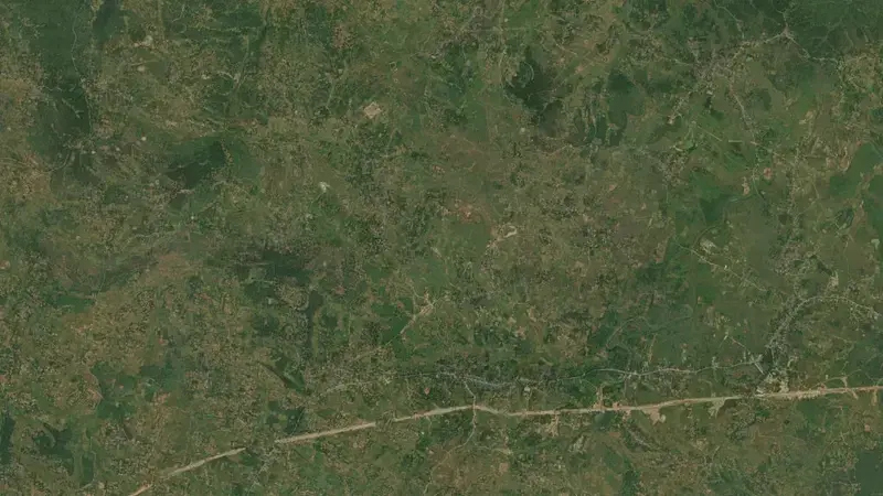 Satellite view of Tenughat Dam reservoir, Jharkhand, India