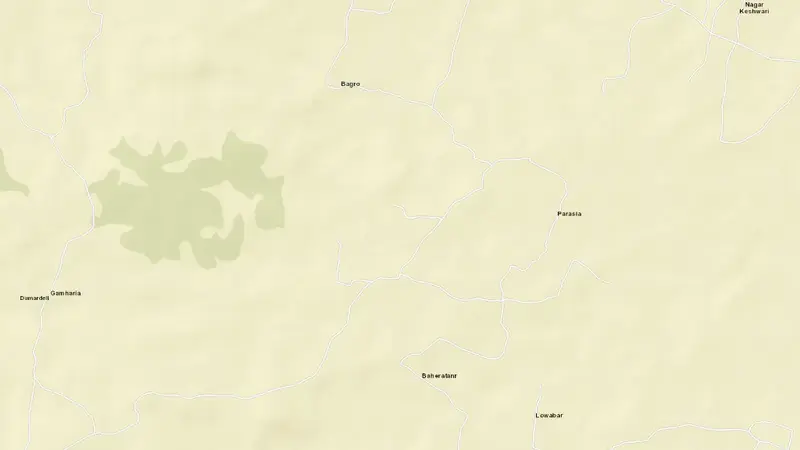 Road map of Tilaiya Dam reservoir, Jharkhand, India