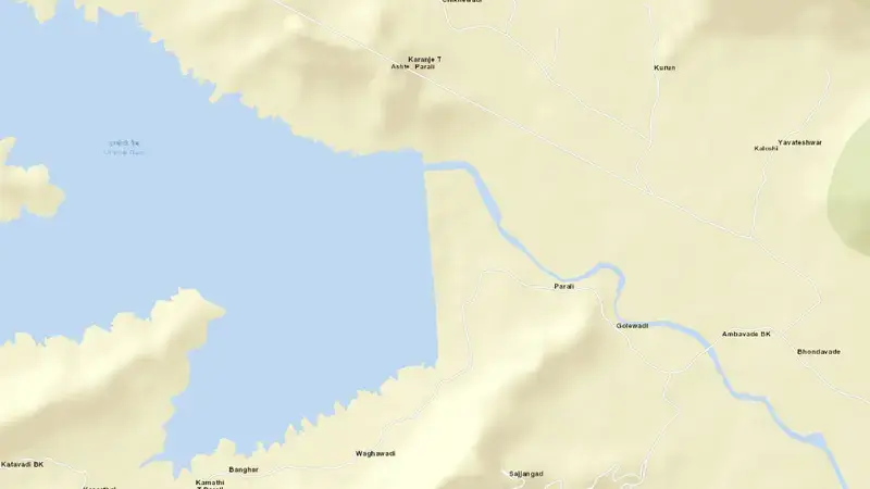 Road map of Urmodi reservoir, Gujarat, India