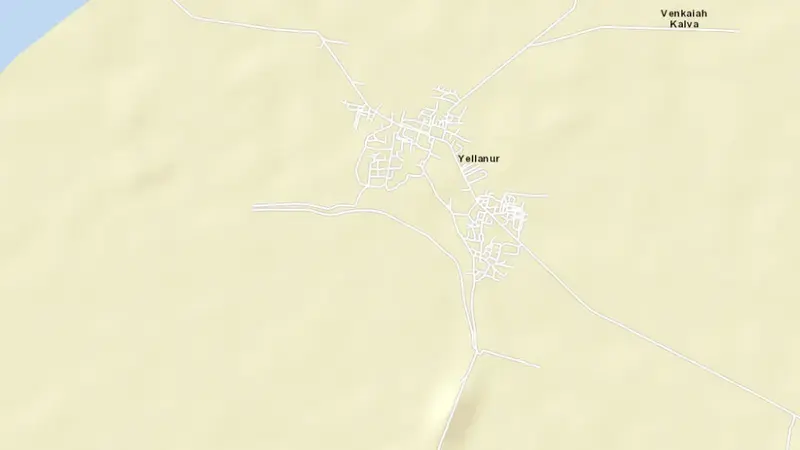 Road map of Yellanur Sr2 reservoir, Andhra Pradesh, India