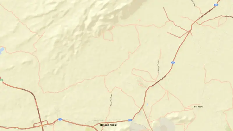 Road map of Tarbela Dam reservoir, Khyber Pakhtunkhwa, Pakistan