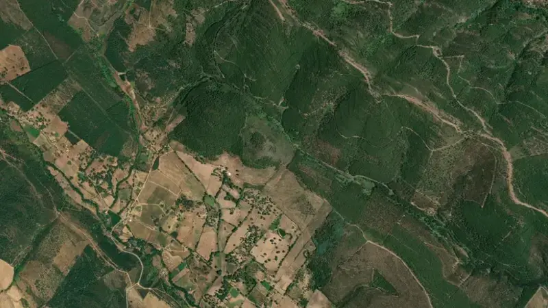 Satellite view of Apartadura reservoir, Portalegre, Alentejo, Portugal