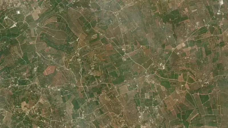 Satellite view of Arade reservoir, Faro, Algarve, Portugal