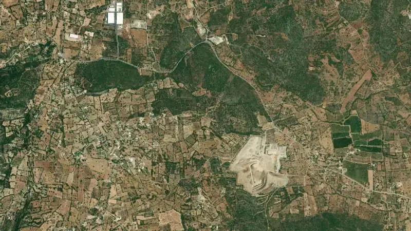 Satellite view of Beliche reservoir, Faro, Algarve, Portugal
