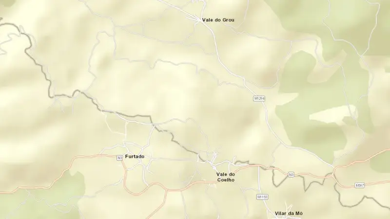 Road map of Belver reservoir, Portalegre, Alentejo, Portugal