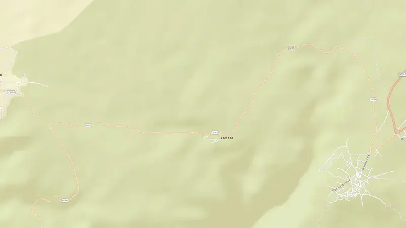 Road map of Bemposta reservoir, Bragança, Norte, Portugal
