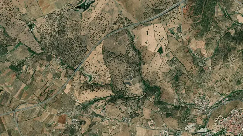 Satellite view of Caia reservoir, Portalegre, Alentejo, Portugal