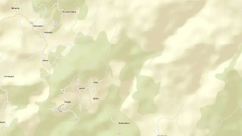 Road map of Caniçada reservoir, Braga, Norte, Portugal