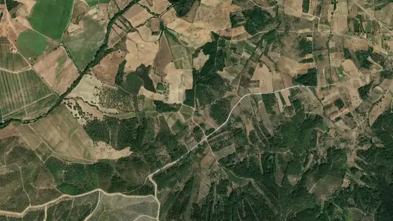 Satellite view of Meimoa reservoir, Castelo Branco, Centro, Portugal