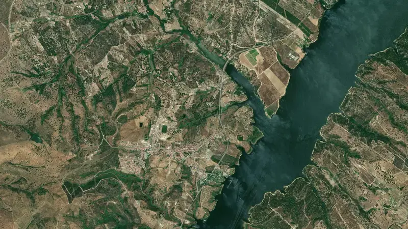 Satellite view of Montargil reservoir, Portalegre, Alentejo, Portugal