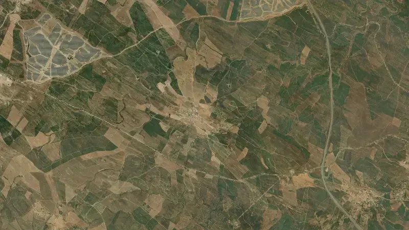 Satellite view of Odeleite reservoir, Faro, Algarve, Portugal