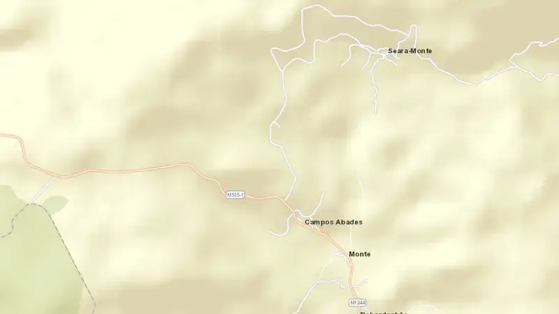 Road map of Touvedo reservoir, Viana do Castelo, Norte, Portugal