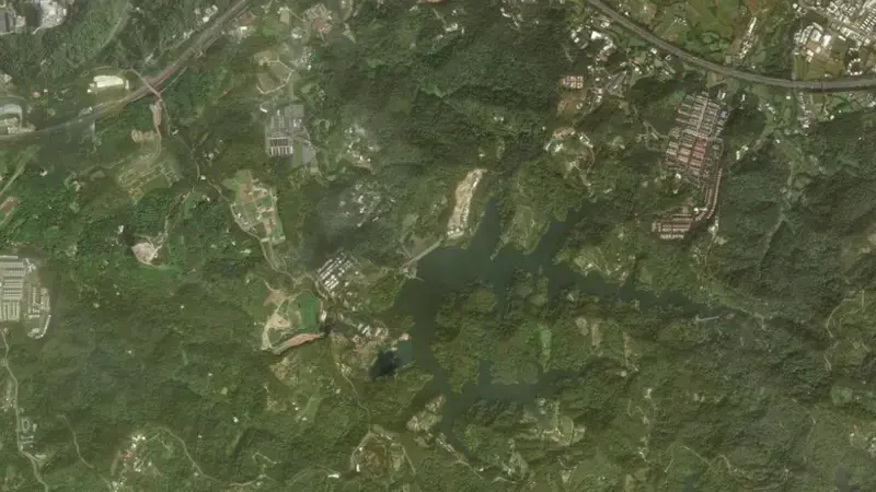 Satellite view of Baoshan Reservoir reservoir, North, Taiwan