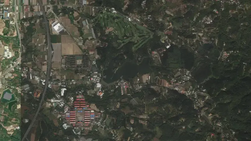 Satellite view of Hutoupi Reservoir reservoir, South, Taiwan