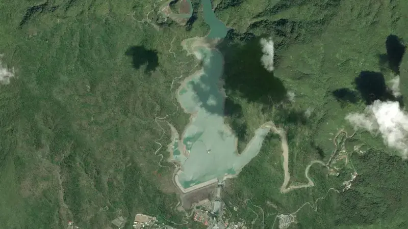 Satellite view of Mudan Reservoir reservoir, South, Taiwan