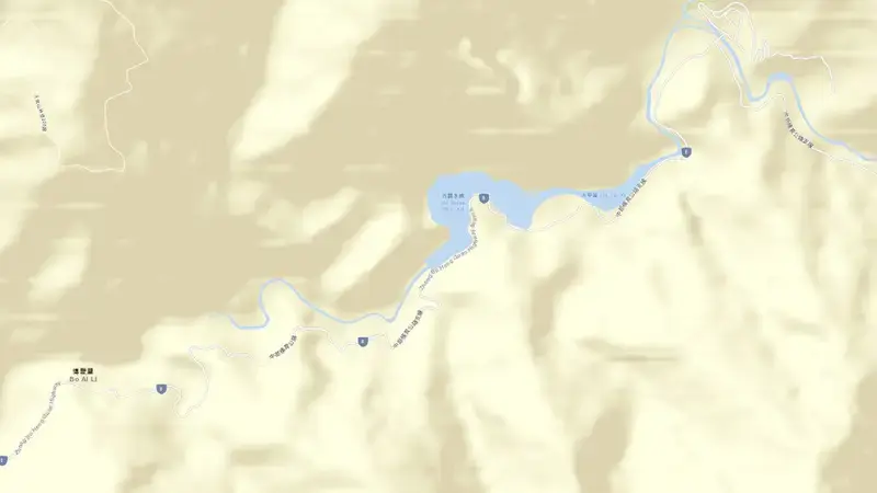 Road map of Techi Reservoir reservoir, Central, Taiwan