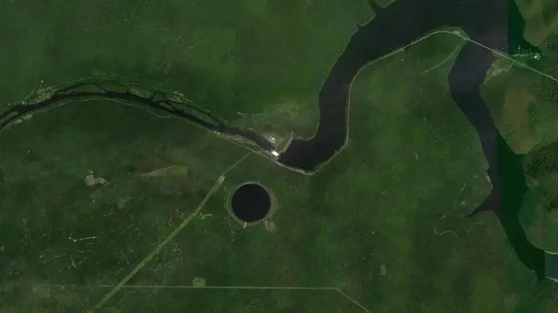 Satellite view of Allegheny Reservoir, PA reservoir, Pennsylvania, United States
