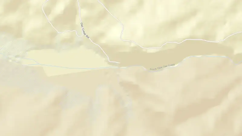 Road map of Anchor Reservoir and Dam reservoir, Wyoming, United States
