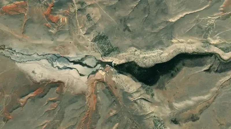Satellite view of Anchor Reservoir reservoir, Wyoming, United States