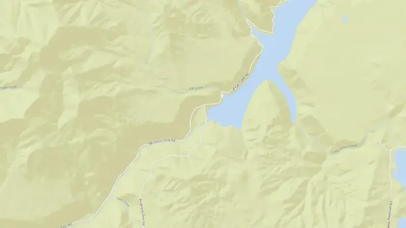 Road map of Anderson Ranch Reservoir, Dam, and Powerplant reservoir, Idaho, United States
