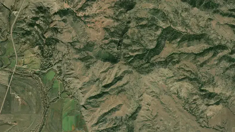 Satellite view of Angostura Reservoir, SD reservoir, South Dakota, United States