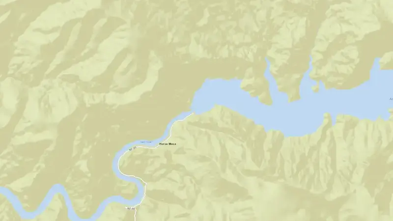 Road map of Apache Lake reservoir, Arizona, United States