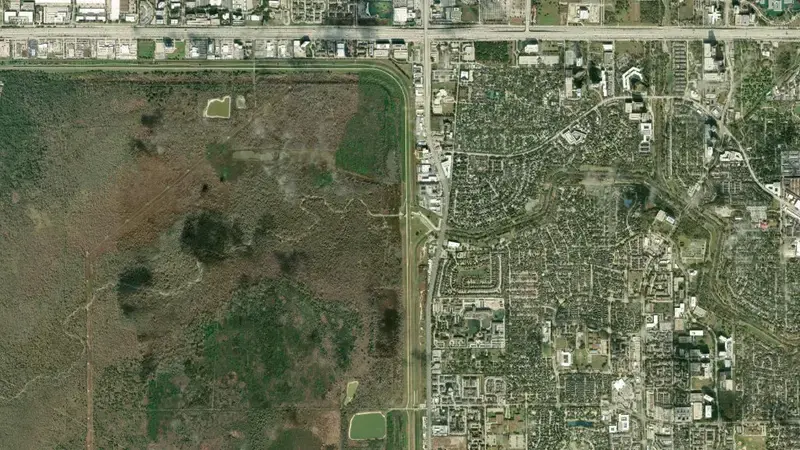 Satellite view of Barker Reservoir reservoir, Texas, United States